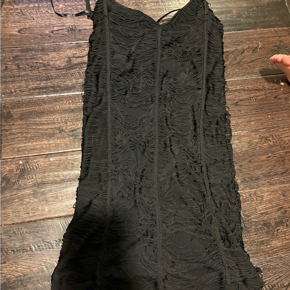 Ark & Co Black Textured Midi Dress